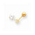 14k Yellow Gold Polished Reversible CZ 4mm Ball Earrings