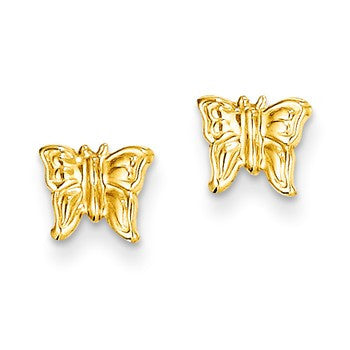 14k Yellow Gold Polished Butterfly Post Earrings
