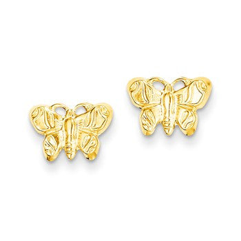 14k Yellow Gold Polished Butterfly Post Earrings