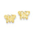 14k Yellow Gold Polished Butterfly Post Earrings