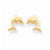 14k Yellow Gold Satin Dolphin Earrings