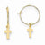 14k Yellow Gold Endless Hoop w/Small Cross Earrings