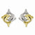 14k Yellow Gold Rhodium Dolphin Post Earrings