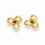14k Yellow Gold Polished 3-Bead Post Earrings