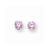 14k White Gold 5mm Pink CZ Post Earrings