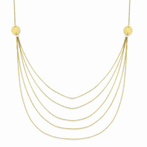14K Yellow Gold Five Strand Necklace
