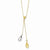 14K Two-Tone Yellow and Teardrop Puff Lariat Necklace