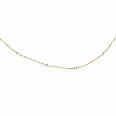14K Two-Tone Ropa Mirror Bead Necklace