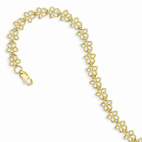 14K Yellow Gold Plumeria Bracelet