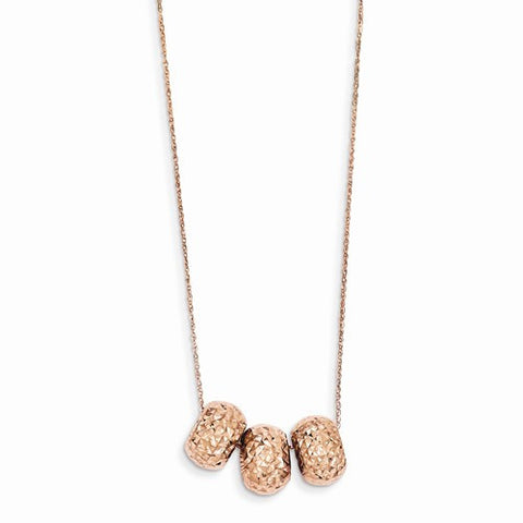 14K Rose Gold Ropa Diamond-Cut Beads Necklace