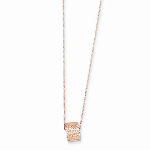14K Rose Gold Diamond-Cut Bead Necklace