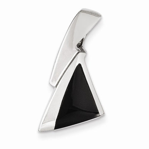 14k White Gold Onyx Slide Pendant, Pendants for Necklace