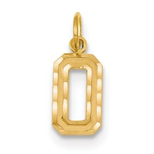 14ky Casted Small Diamond Cut Number 0 Charm hide-image