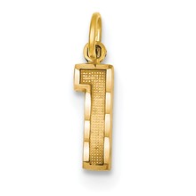 14ky Casted Small Diamond Cut Number 1 Charm hide-image