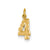 Casted Small Diamond Cut Number 4 Charm in 14k Yellow Gold