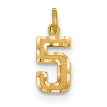 14ky Casted Small Diamond Cut Number 5 Charm hide-image