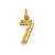 Casted Small Diamond Cut Number 7 Charm in 14k Yellow Gold