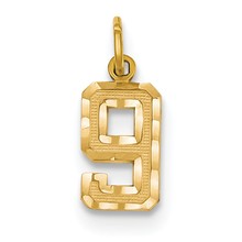 14ky Casted Small Diamond Cut Number 9 Charm hide-image