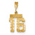 14k Gold Small Diamond-cut Number 16 Charm hide-image