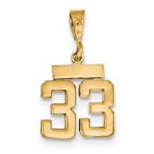 14k Gold Small Polished Number 33 Charm hide-image