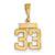 Small Polished Number 33 Charm in 14k Gold