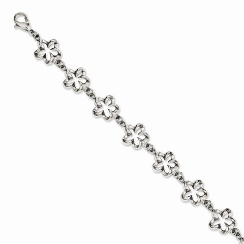 Stainless Steel Polished Cut-Out Flowers Bracelet