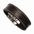 Stainless Steel Brown Textured Leather Bracelet