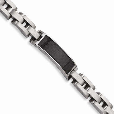 Stainless Steel Black Carbon Fiber Bracelet