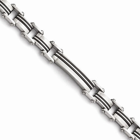 Stainless Steel Brushed Black Ip-Plated Bracelet