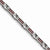 Stainless Steel Metallic Red Leather Polished Link Bracelet