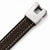 Stainless Steel Polished Brown Leather Bracelet