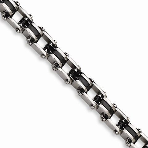 Stainless Steel Black Ip-Plated Bracelet