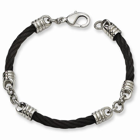 Stainless Steel Black Ip-Plated Bracelet