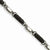 Stainless Steel and Black Color Ip-Plated Accent Barrel Link Bracelet