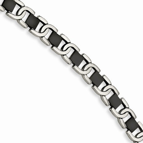 Stainless Steel Black Ip-Plated Bracelet