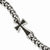 Stainless Steel Black Carbon Fiber Cross Polished Bracelet