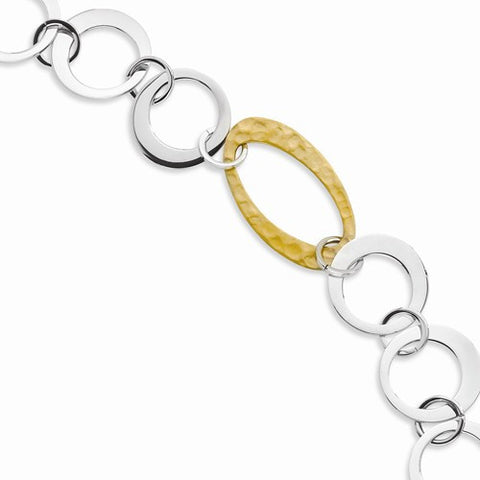 Stainless Steel Yellow Ip-Plated Circles Link Bracelet