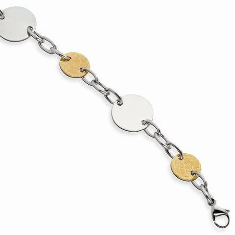 Stainless Steel Yellow Ip-Plated Circle Bracelet