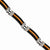 Stainless Steel Black & Orange Polished Yurethane Bracelet