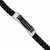 Stainless Steel Black Leather & Acrylic Bracelet