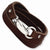 Stainless Steel Dark Brown Leather Wrap Bracelet