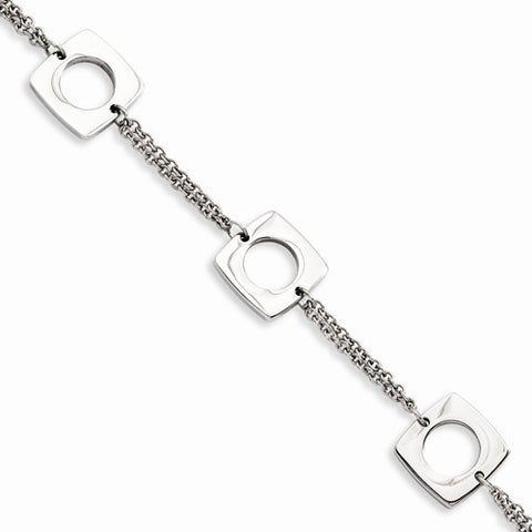 Stainless Steel Polished Squares Bracelet
