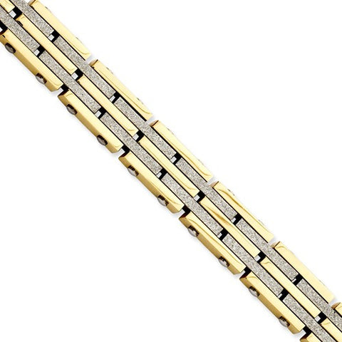 Stainless Steel Yellow Ip-Plated & Laser Cut Bracelet