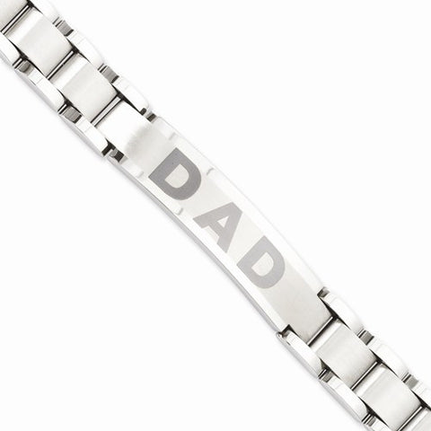 Stainless Steel Brushed & Polished Dad Bracelet