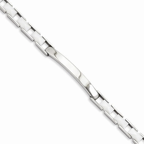 Stainless Steel & White Ceramic Bracelet