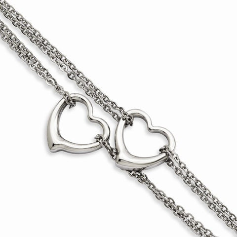 Stainless Steel Cutout Hearts Bracelet