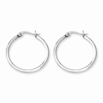 Stainle Steel 27mm Diameter Hoop Earrings