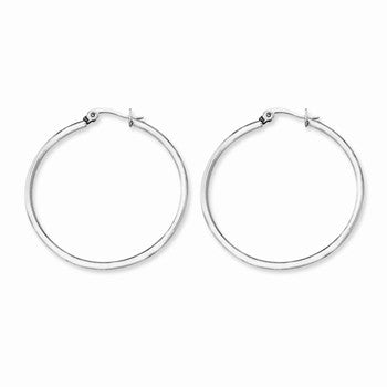 Stainle Steel 40.50mm Diameter Hoop Earrings
