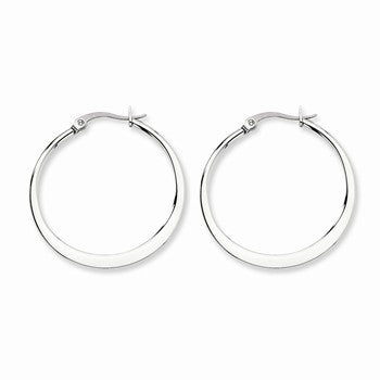 Stainle Steel 34mm Diameter Hoop Earrings