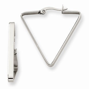 Stainle Steel 30mm Triangle Shaped Hoop Earrings